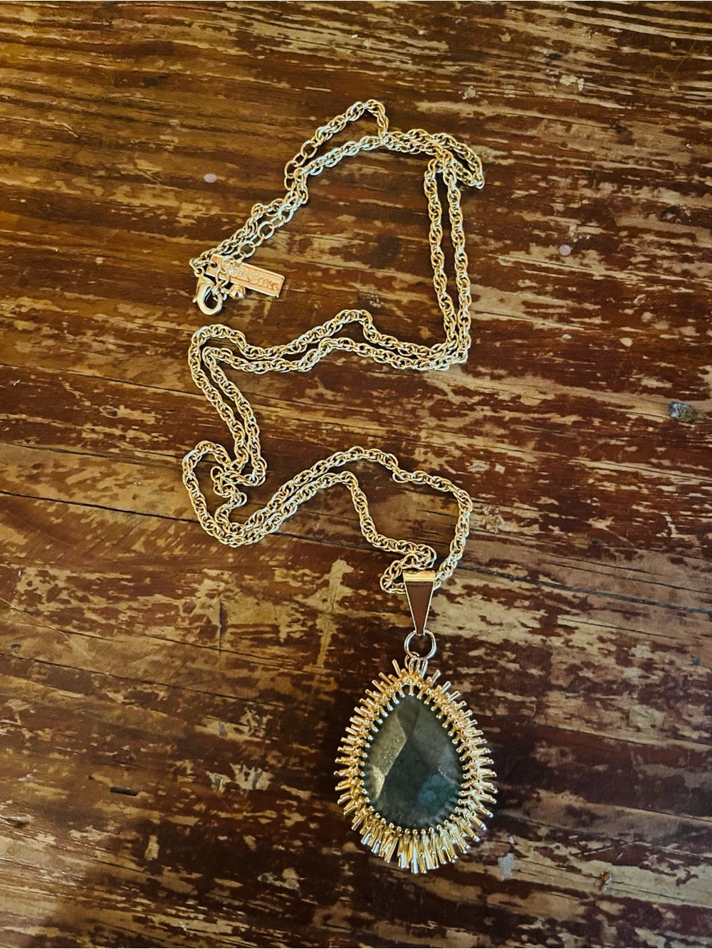 Rare Kendra Scott Pyrite Pendant Necklace